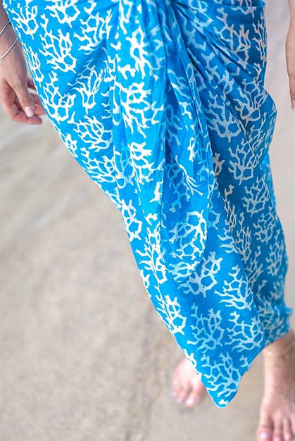 Coral Printed Cotton Sarong Pareo