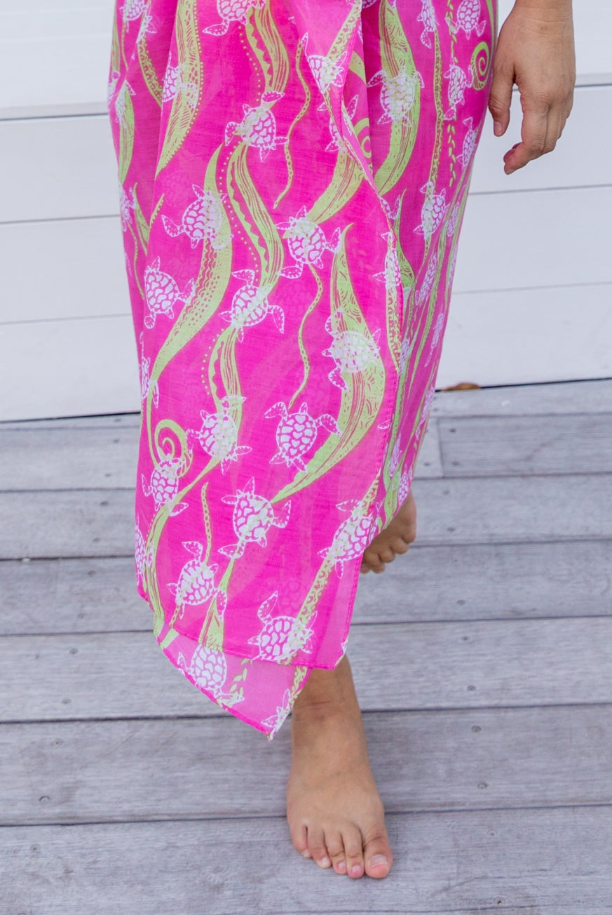 New Turtle Turtle Printed Cotton Sarong Pareo