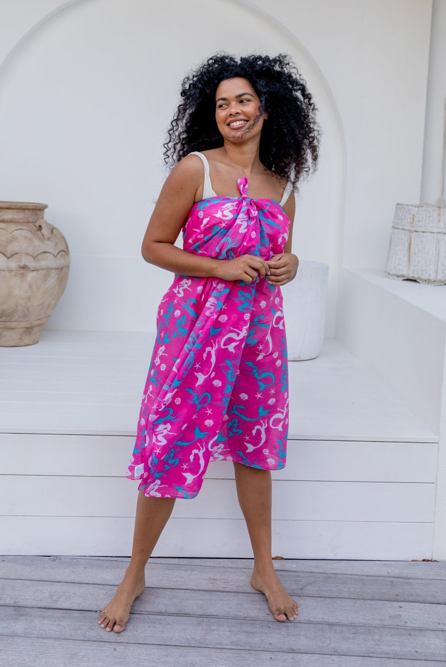 Mermaid Printed Cotton Sarong Pareo
