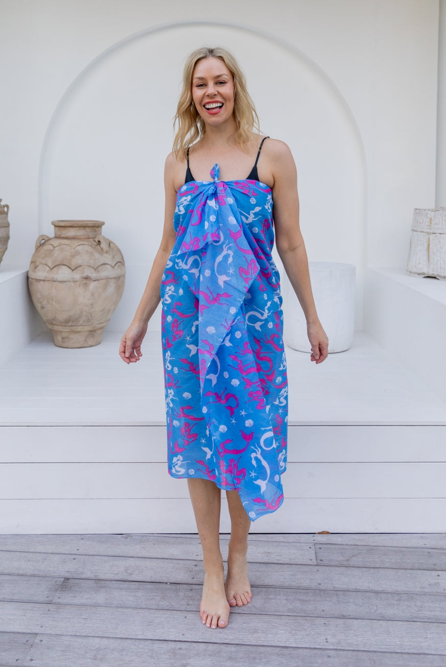 Mermaid Printed Cotton Sarong Pareo