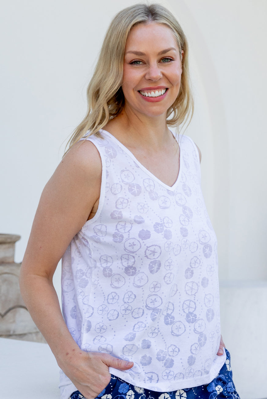 Sand Dollar Burn-Out Tank Top