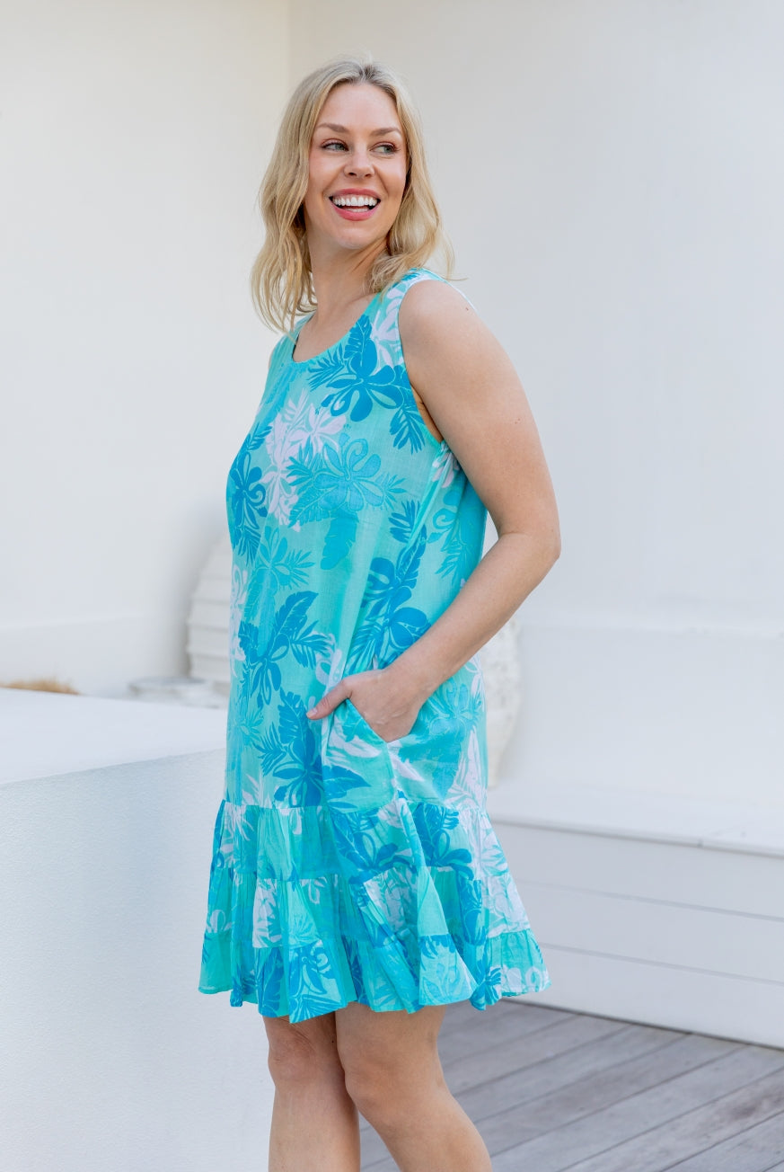 Hibiscus Cotton Vacation Dress