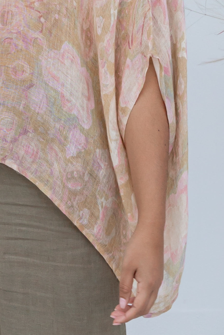 Printed Venice Linen Topper Top