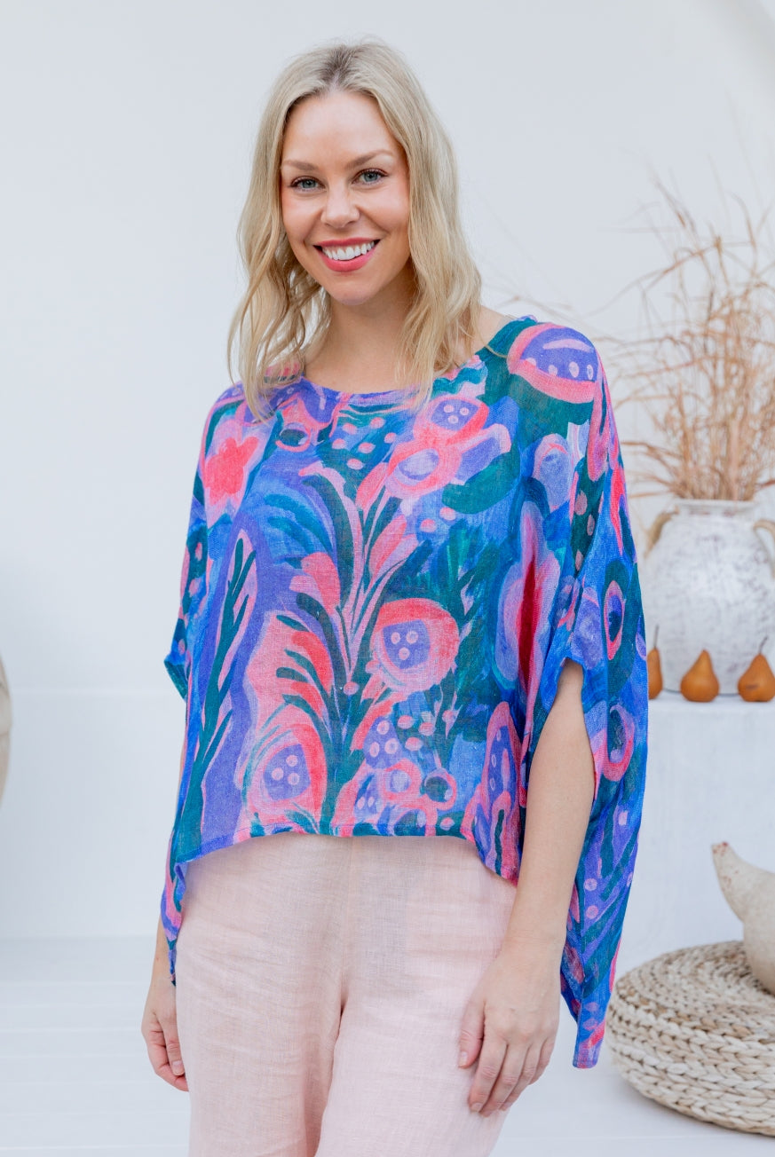 Printed Venice Linen Topper Top