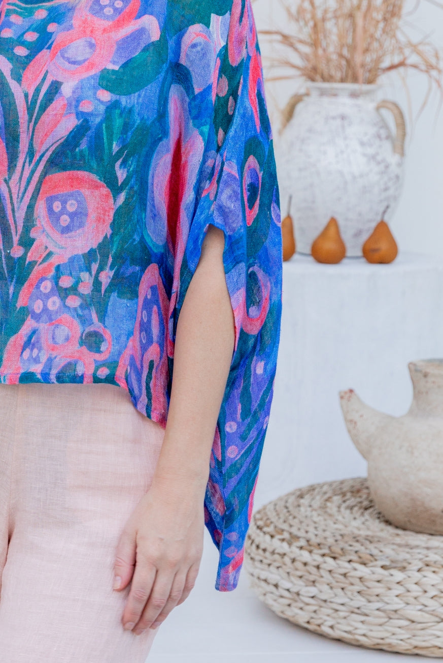 Printed Venice Linen Topper Top