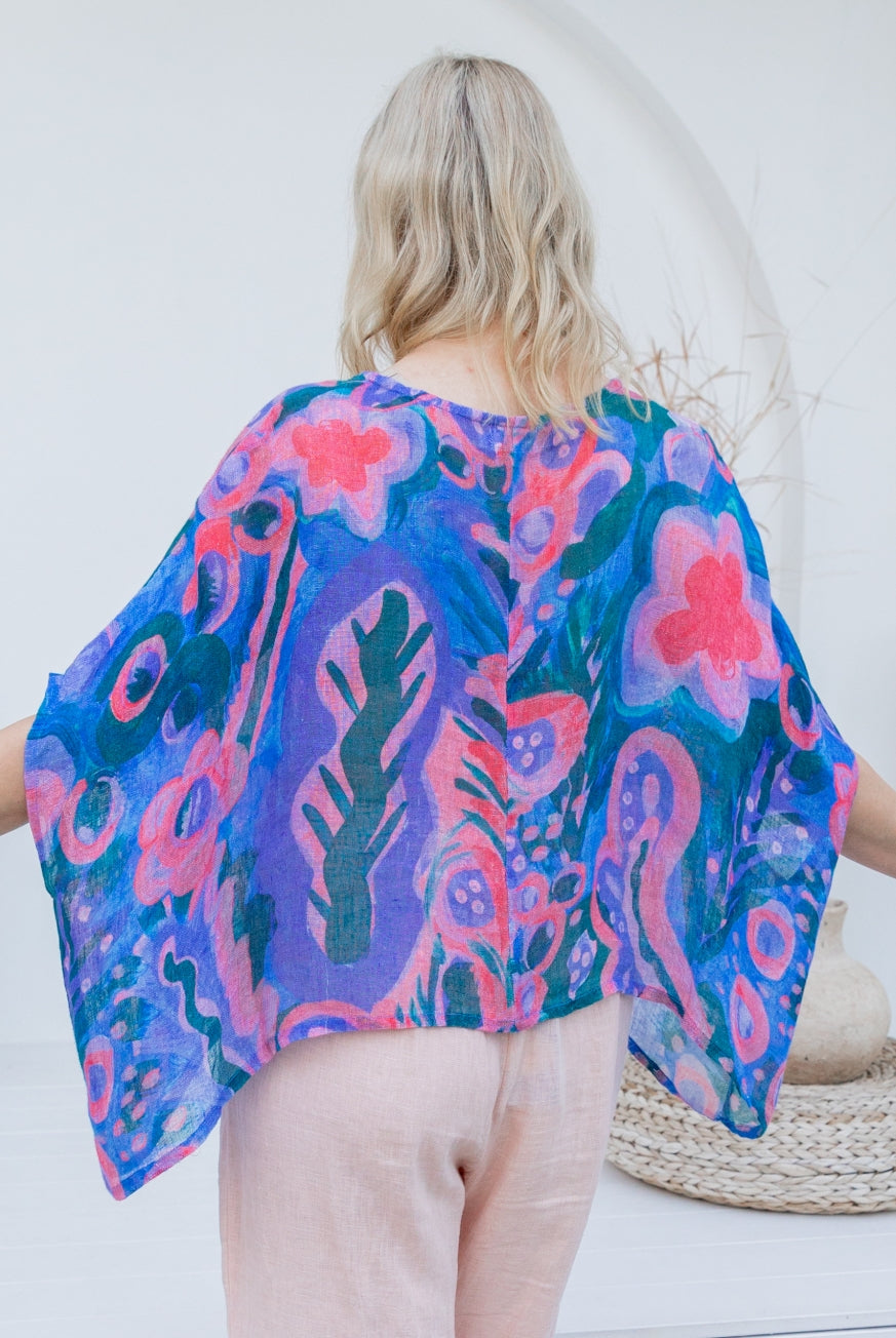 Printed Venice Linen Topper Top