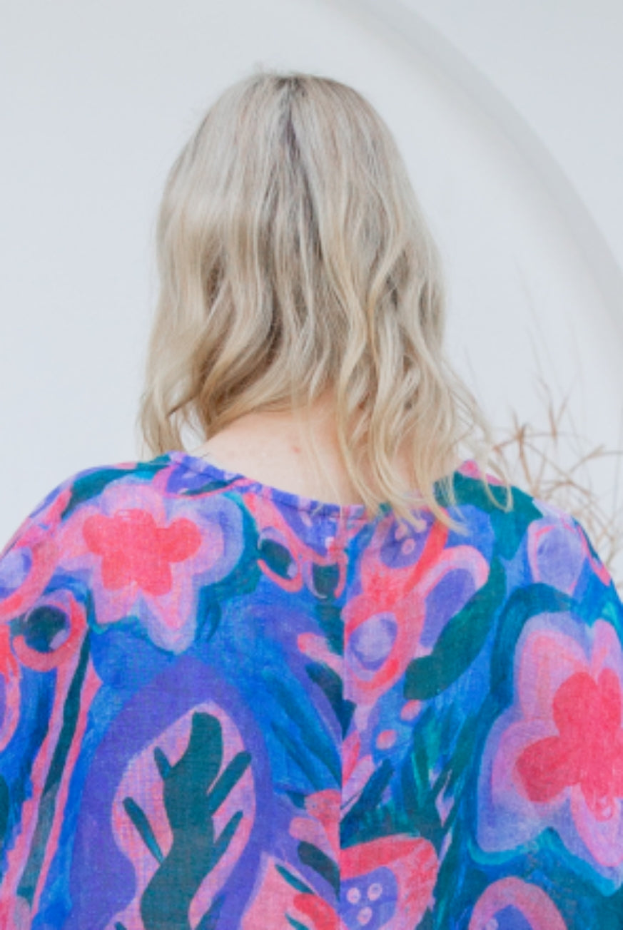 Printed Venice Linen Topper Top