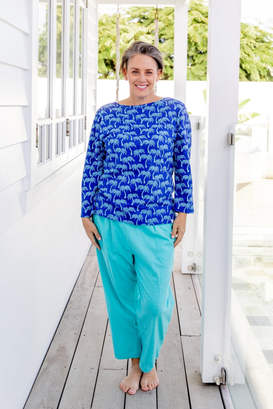Palm Tree Long Sleeve Cotton Tee