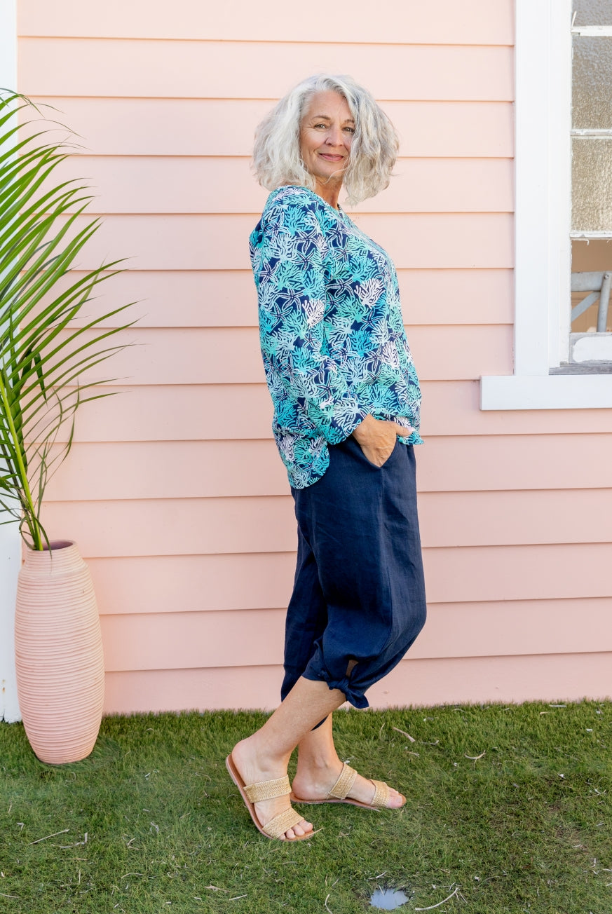 Coral Reef Long Sleeve Cotton Top