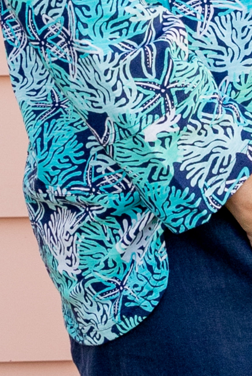 Coral Reef Long Sleeve Cotton Top