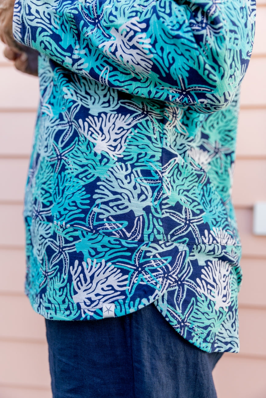 Coral Reef Long Sleeve Cotton Top
