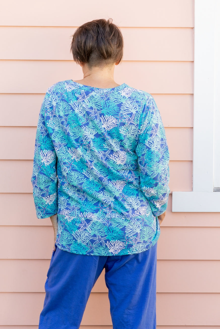 Coral Reef Long Sleeve Cotton Top