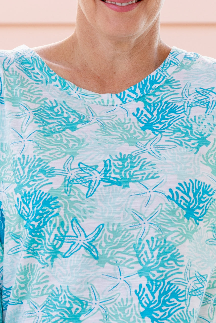 Coral Reef Long Sleeve Cotton Top