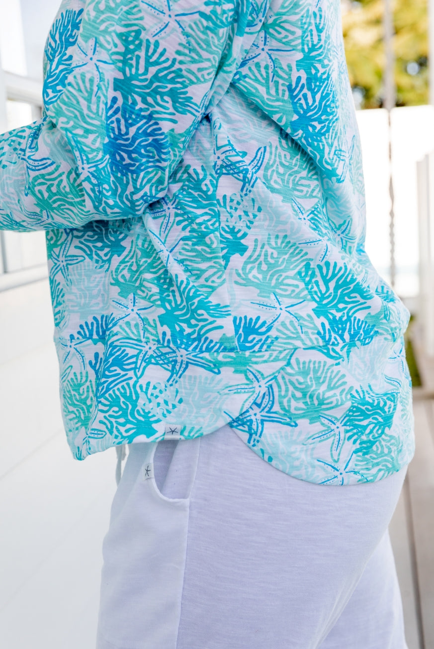 Coral Reef Long Sleeve Cotton Top