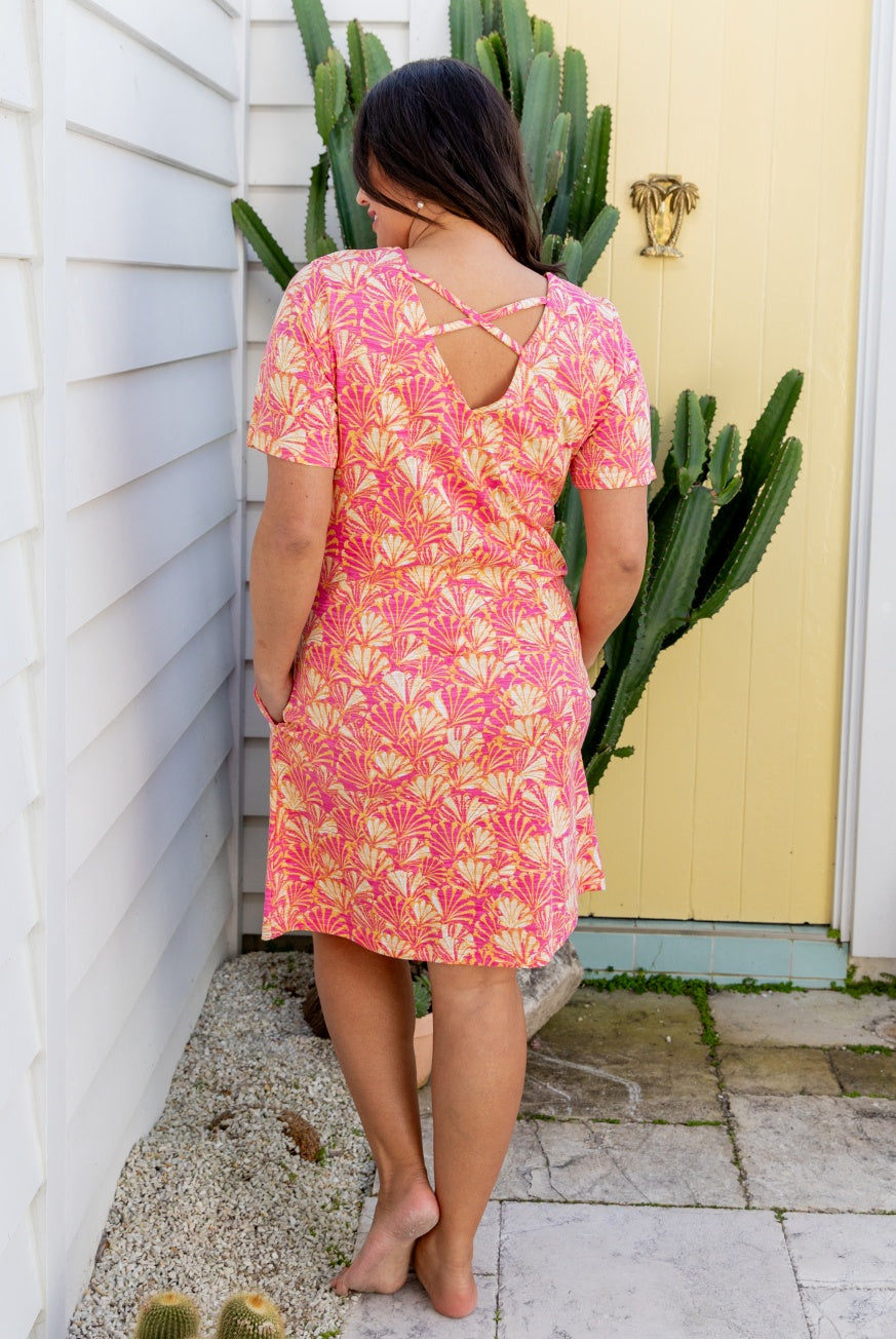 Shell Cotton Short Sleeve Dress