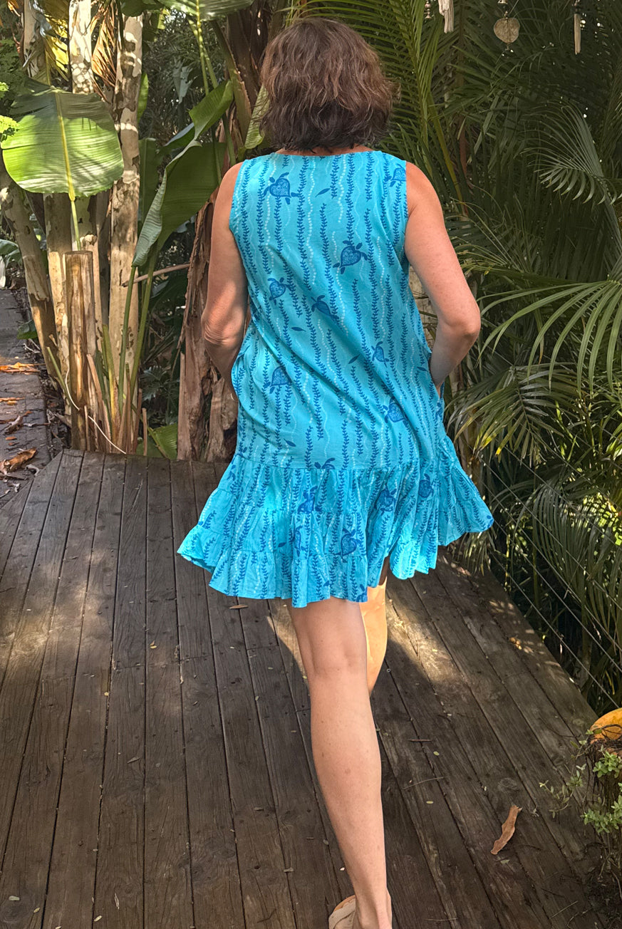 Turtle Cotton Frill Dress
