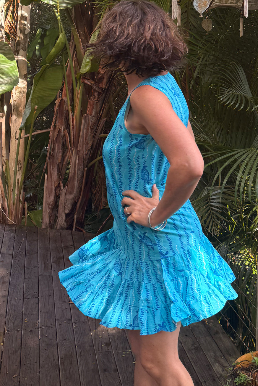 Turtle Cotton Frill Dress