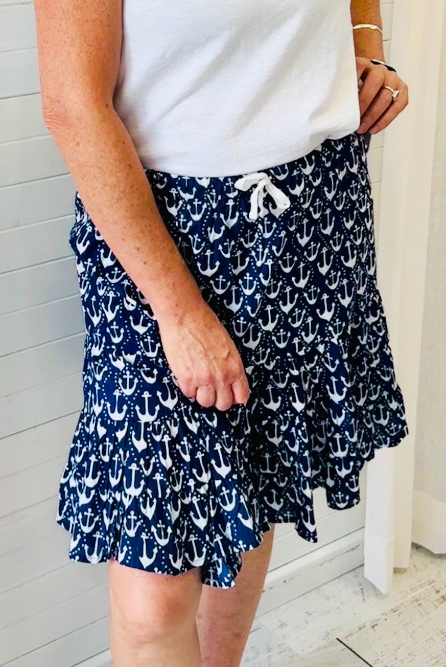 Nautical Anchor Ruffle Skirt – Your Seaside Staple
