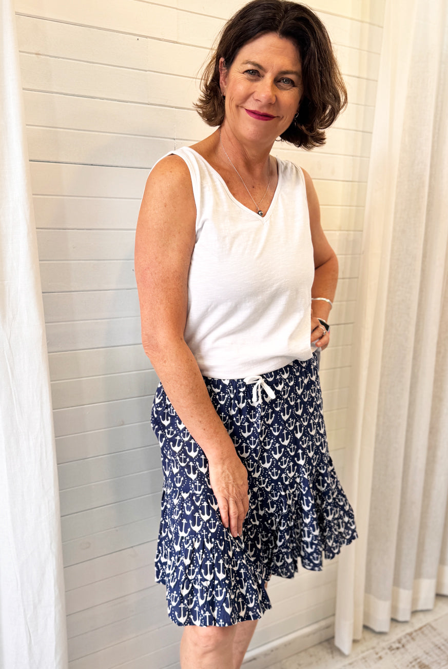 Nautical Anchor Ruffle Skirt – Your Seaside Staple