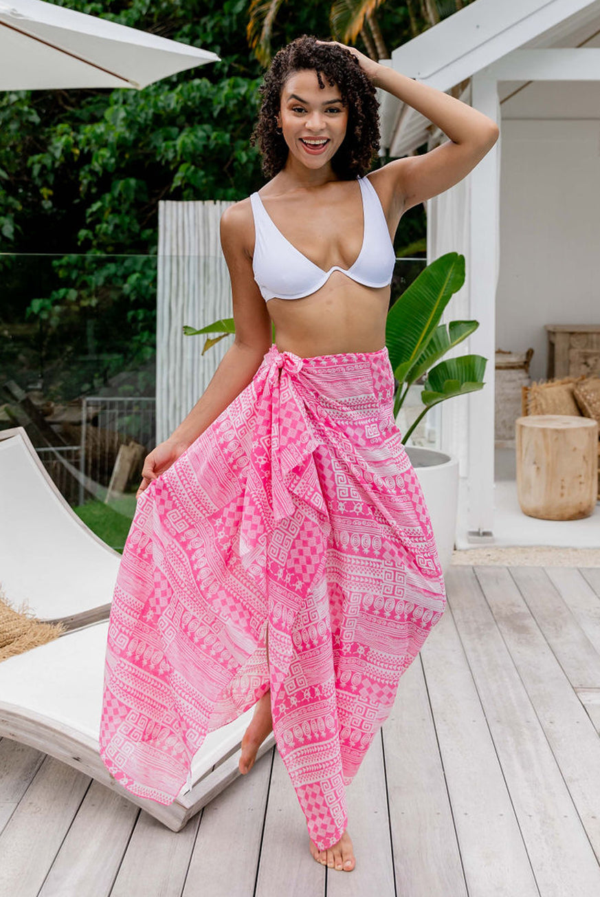 Arawak Printed Cotton Sarong Pareo