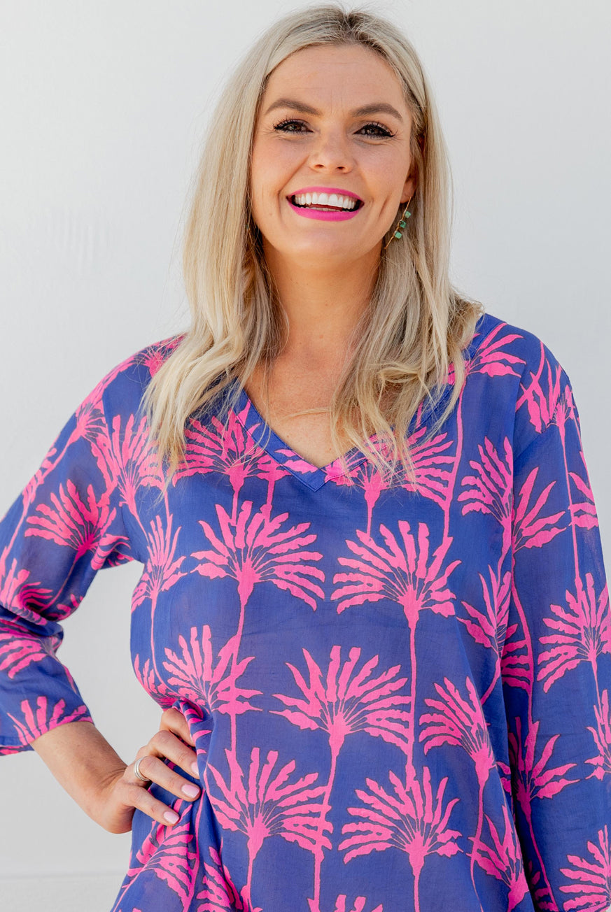 Umbrella Palm Cotton Beach Tunic