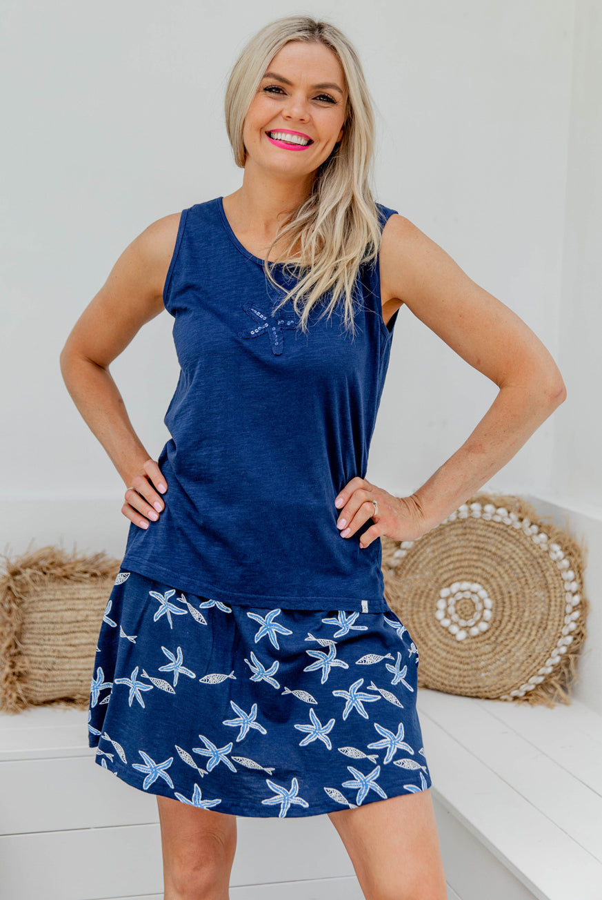 Reef Fish Cotton Skort