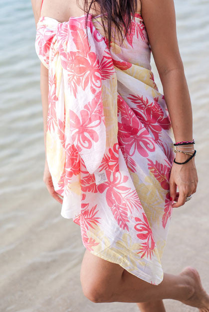 Hibiscus Printed Cotton Sarong Pareo