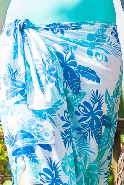 Hibiscus Printed Cotton Sarong Pareo