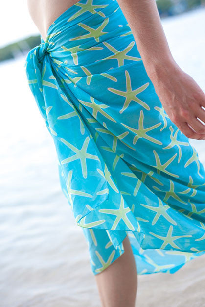St.Barths Starfish Printed Cotton Sarong Pareo