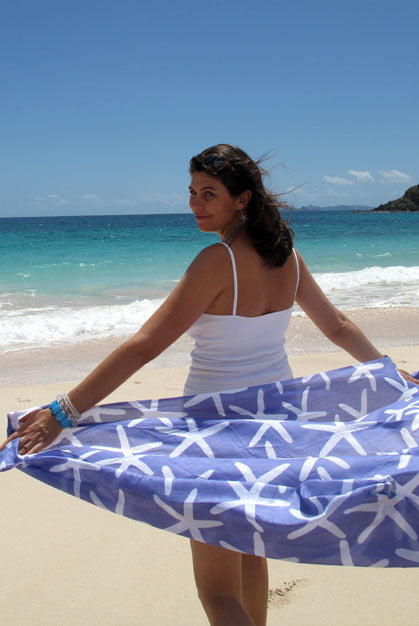 Starfish Printed Cotton Sarong Pareo