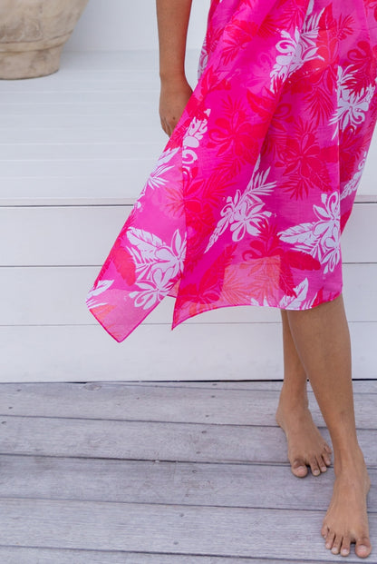 Hibiscus Printed Cotton Sarong Pareo