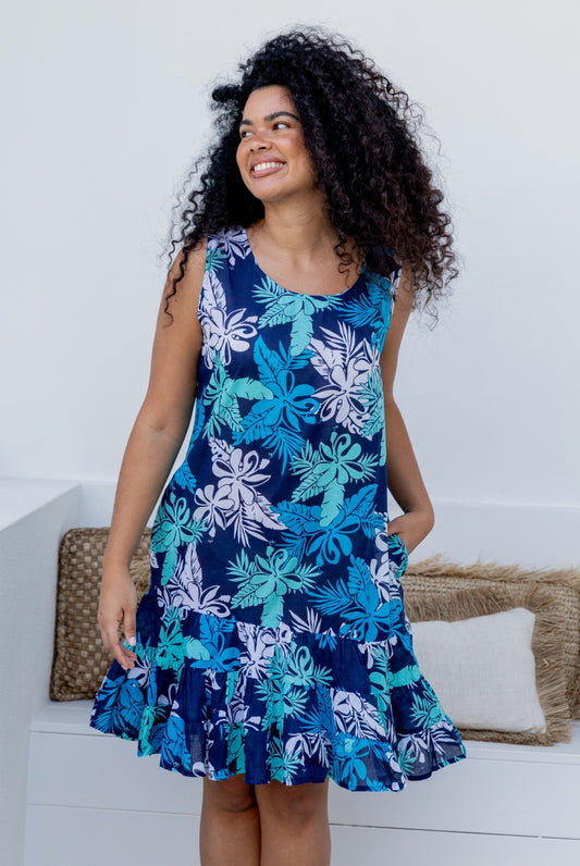 Hibiscus Cotton Vacation Dress