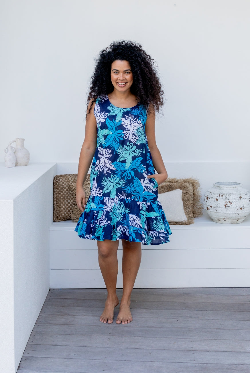 Hibiscus Cotton Vacation Dress