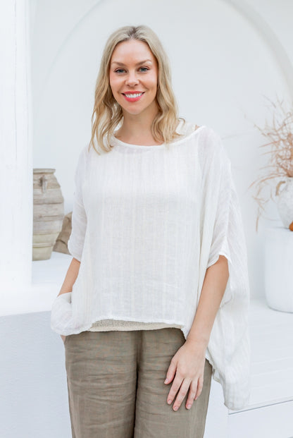 Valento Linen Gauze Top