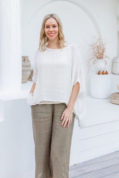 Valento Linen Gauze Top
