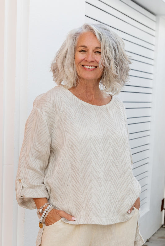 Jacquard Soft Linen Cotton Tunic