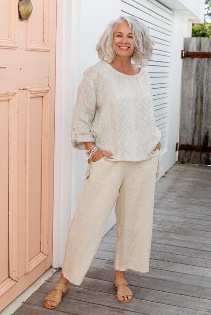 Jacquard Soft Linen Cotton Tunic