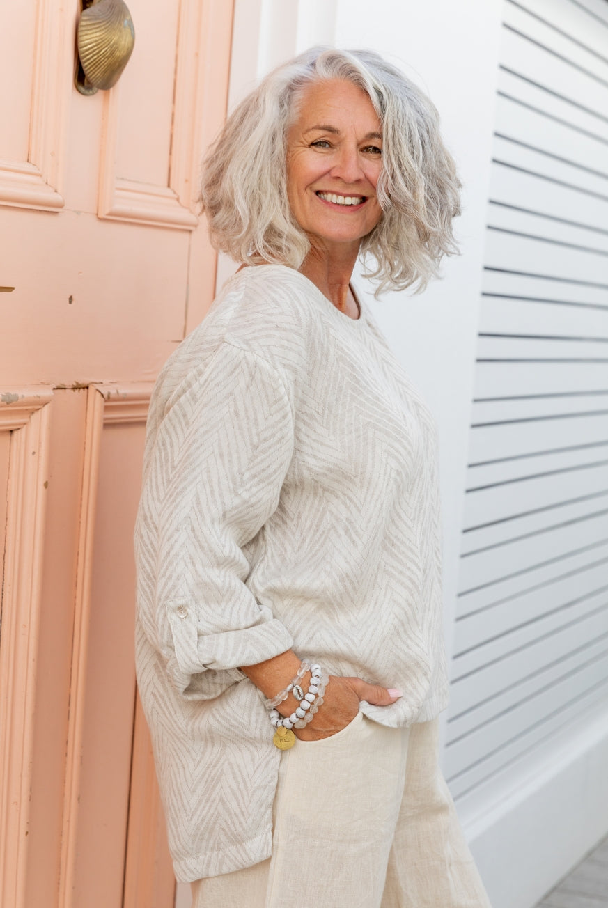Jacquard Soft Linen Cotton Tunic