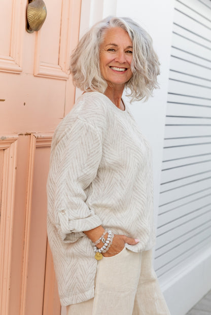 Jacquard Soft Linen Cotton Tunic