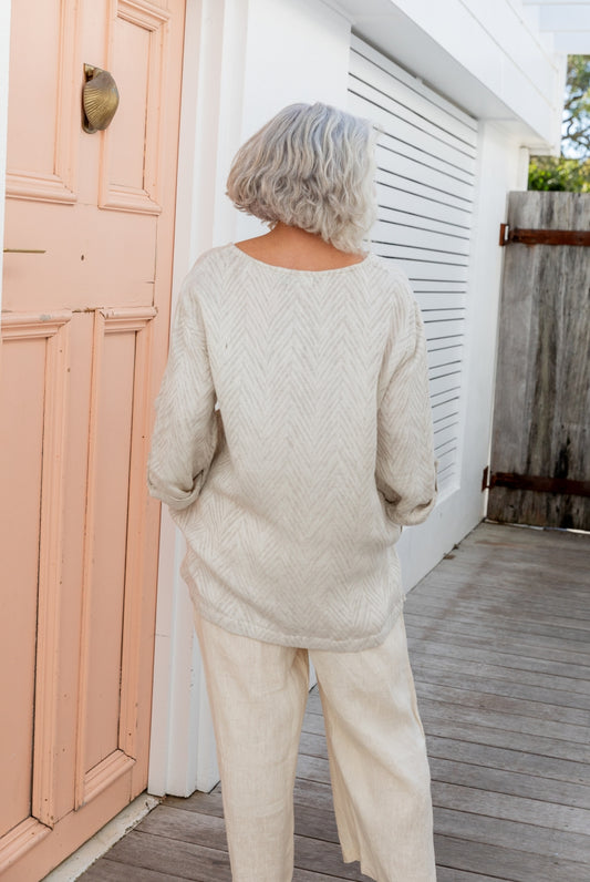 Jacquard Soft Linen Cotton Tunic