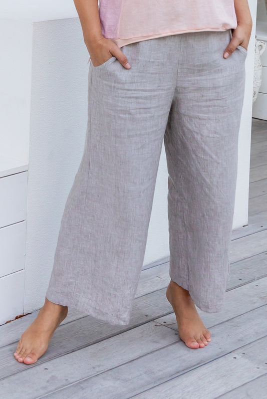 Milano Raw Linen Pants - High Waisted