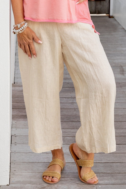 Capri Pants in Pure Linen