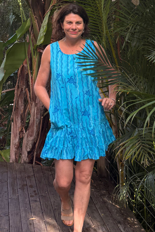 Turtle Cotton Frill Dress