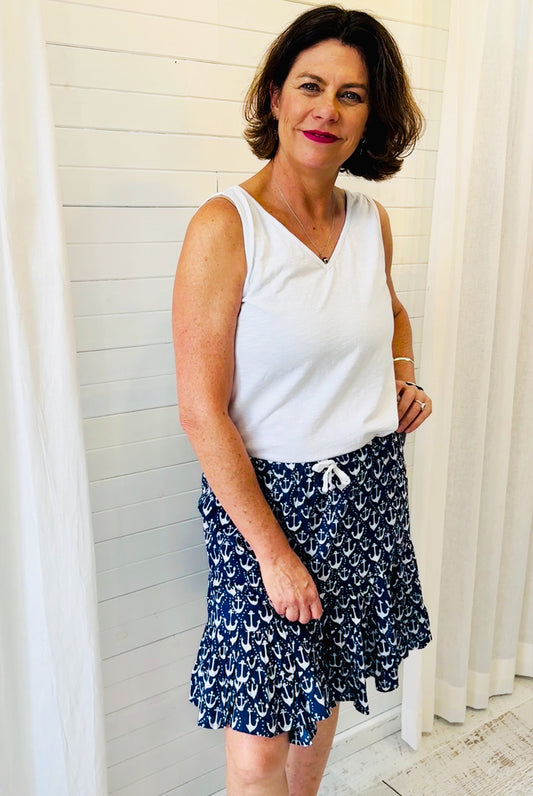 Nautical Anchor Ruffle Skirt – Your Seaside Staple