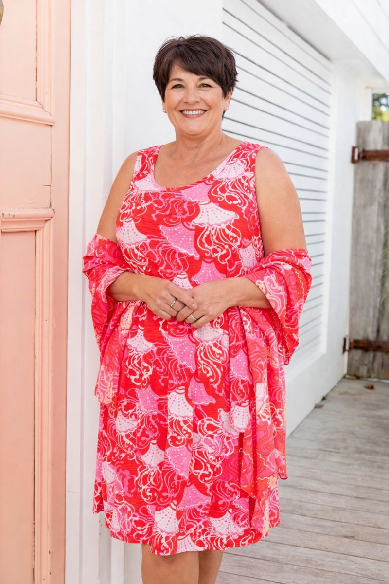 Frilly Fish Cotton Beach Dress