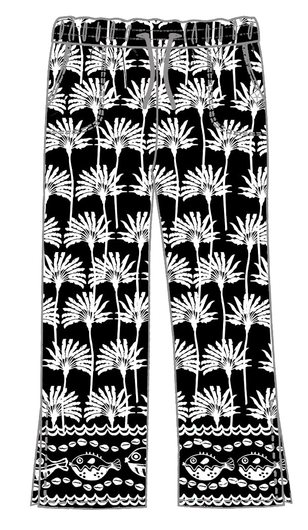 Umbrella Palm Cotton Pants