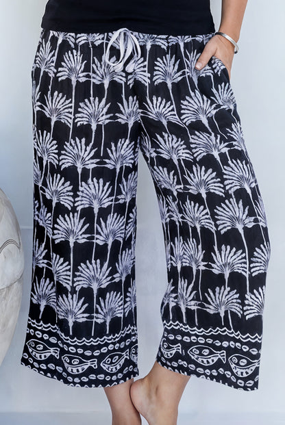 Umbrella Palm Cotton Pants