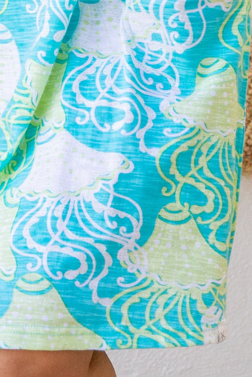 Frilly Fish Cotton Short Sleeve Dress