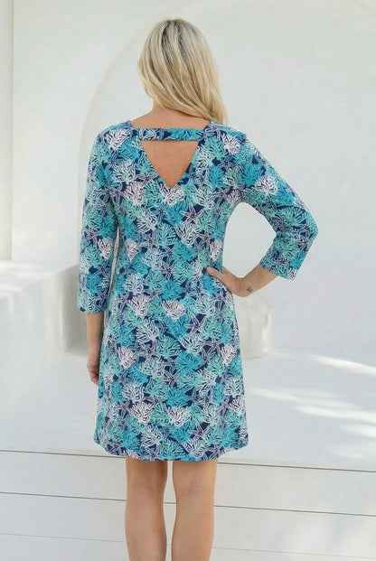 Coral Reef Sleeve Dress in Cotton