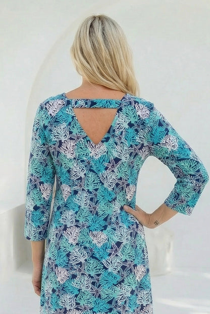 Coral Reef Sleeve Dress in Cotton